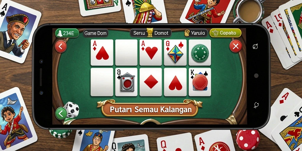 Tampilan gameplay menarik dari 234E yang menonjolkan keasyikan bermain Domino.