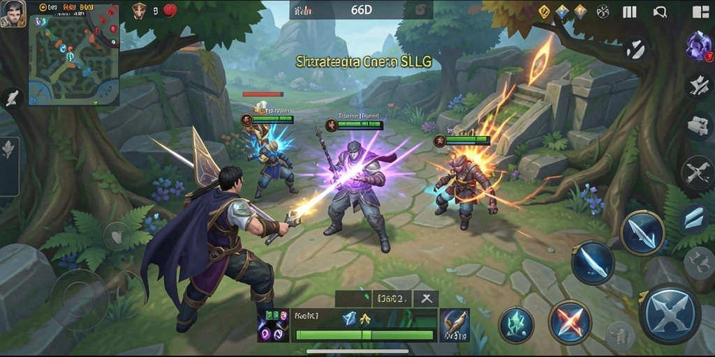 Tangkapan layar gameplay menampilkan aksi strategis dalam 66D.