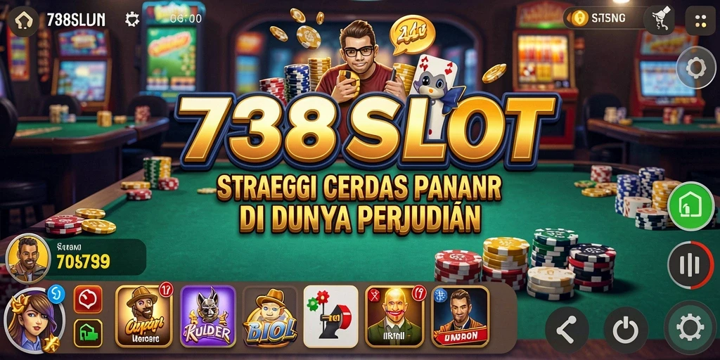 Screenshot utama menampilkan gameplay strategis yang seru di 738SLOT.
