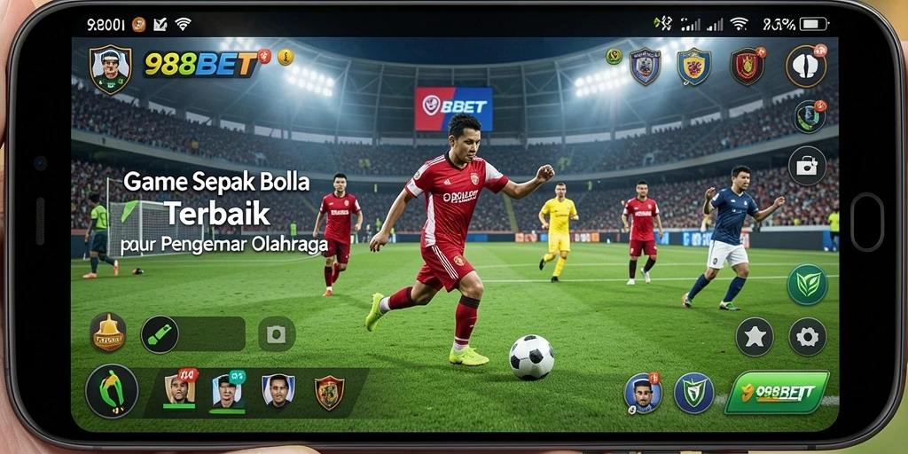 Screenshot gameplay 988BET yang menunjukkan aksinya di lapangan sepak bola.