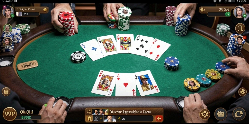 Tangkapan layar gameplay seru dari 99RP QiuQiu.