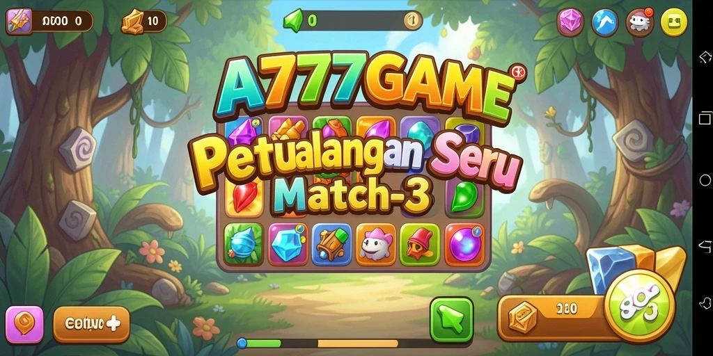 Tampilan menarik dari gameplay A777GAME dengan momen mencocokkan benda.