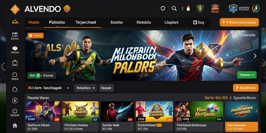 Tampilan screenshot ALVENDO dengan pengalaman taruhan yang dinamis.