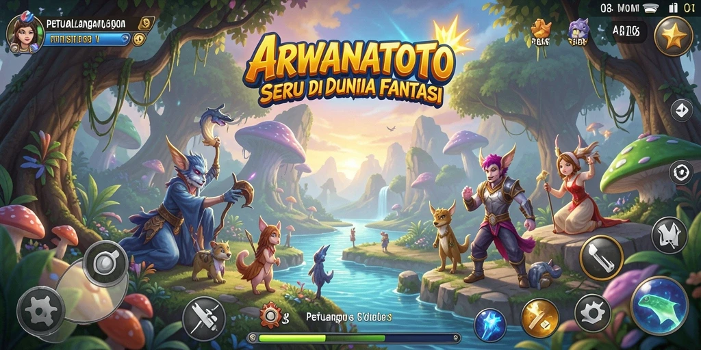Screenshot ARWANATOTO menampilkan aksi seru dalam petualangan yang menegangkan.
