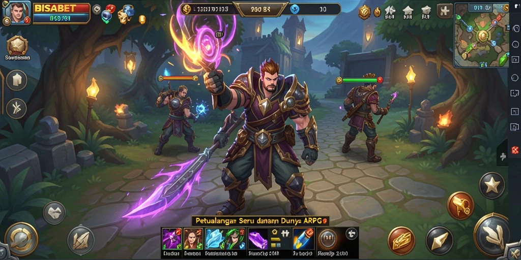 Tampilan mendebarkan dari gameplay ARPG BISABET yang penuh aksi.
