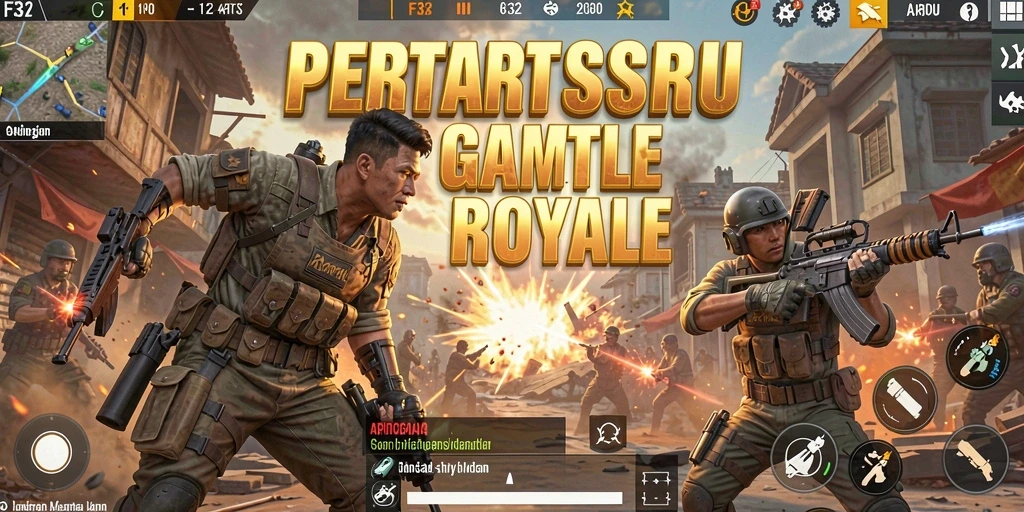 Screenshot F32 menampilkan aksi Battle Royale yang mendebarkan dan intens.