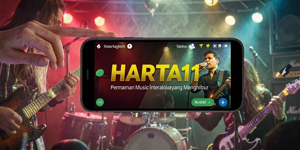 Gameplay HARTA11 yang interaktif dengan pilihan lagu menarik.