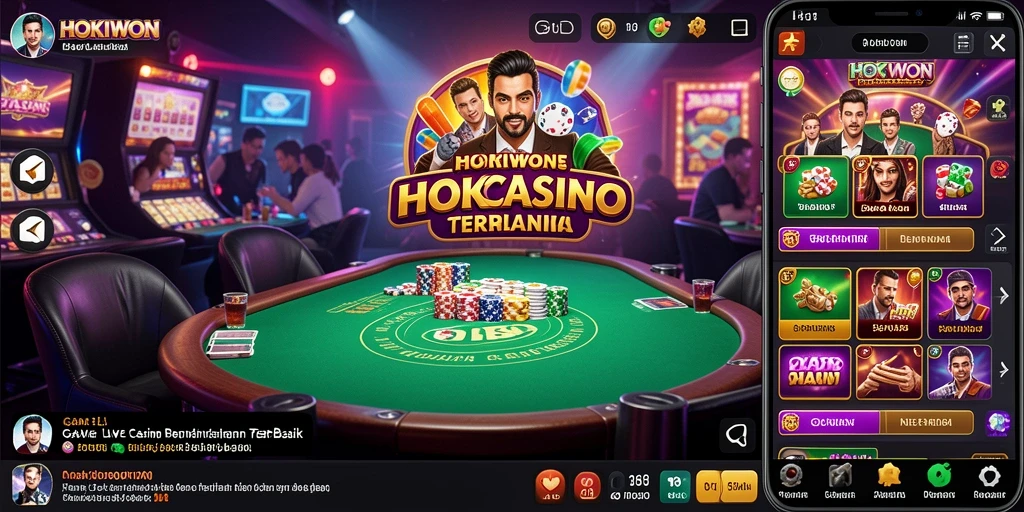 Screenshot HOKIWON menampilkan dealer langsung dalam permainan Live Casino.