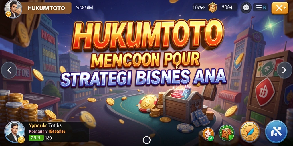 Tampilan gameplay HUKUMTOTO dengan berbagai pilihan bisnis.