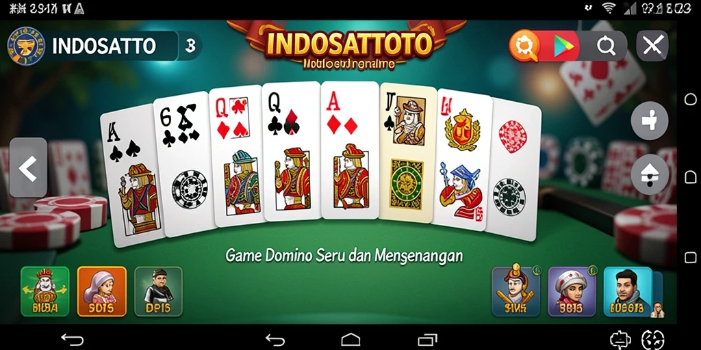 Screenshot gameplay INDOSATTOTO yang menampilkan serunya bermain Domino.