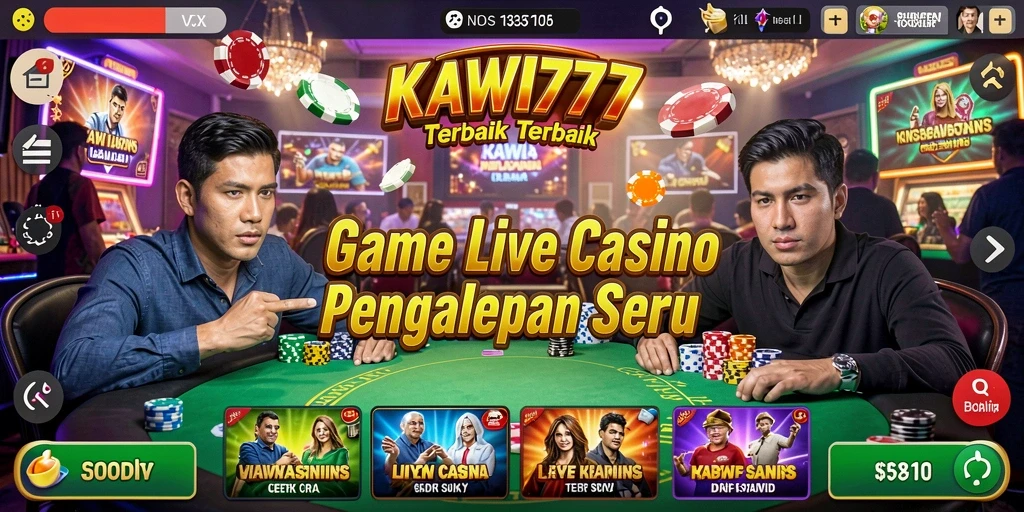 Gameplay Live Casino yang seru dengan dealer langsung dan interaksi pemain.