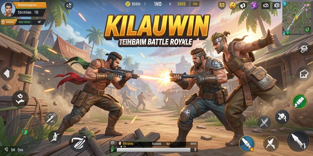 Gambaran gameplay seru dalam KILAUWIN saat bertarung dalam Battle Royale.