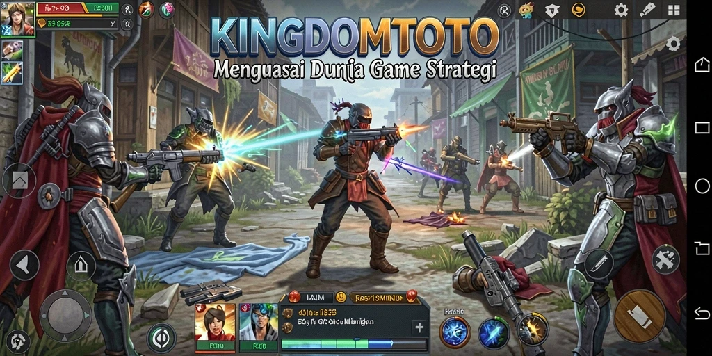 Screenshot menampilkan pertempuran epik dalam KINGDOMTOTO.