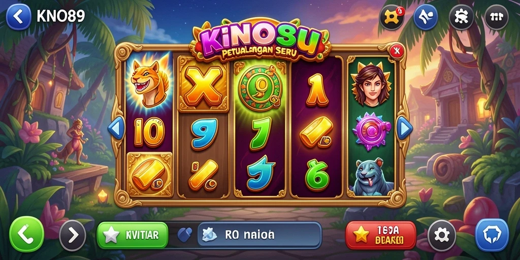 Screenshot gameplay KNO89 menunjukkan keseruan slot yang penuh warna.
