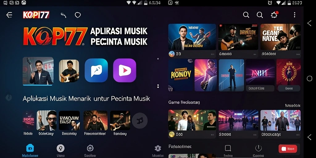 Screenshot KOPI77 menampilkan pemain sedang menikmati permainan musik.