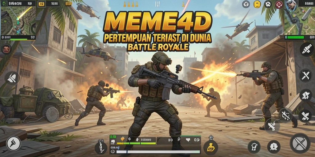 Screenshot gameplay MEME4D yang menunjukkan aksi pertarungan seru.