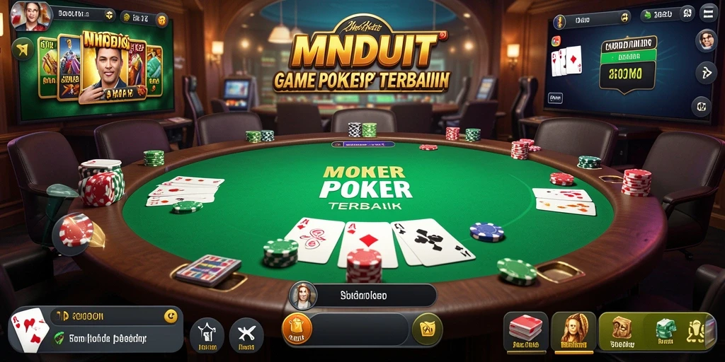 Tampilan menarik dari gameplay Poker di MNDUIT.