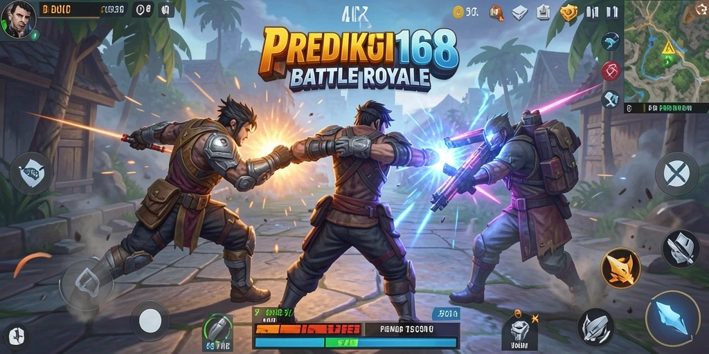 Tampilan seru gameplay PREDIKSI168 dalam aksi Battle Royale.