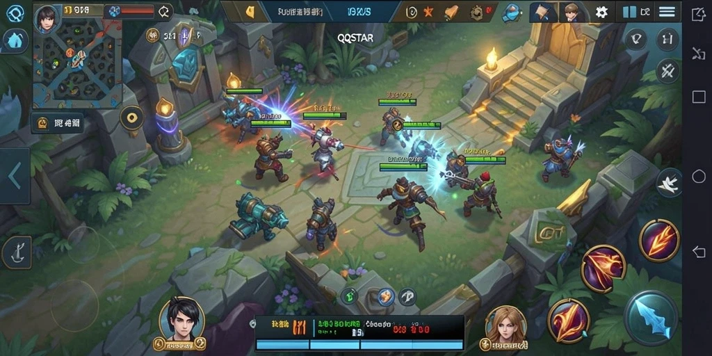 Tampilan gameplay QQSTAR yang menegangkan dan penuh strategi.