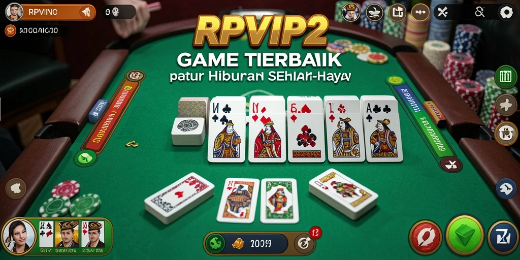 Screenshot utama RPVIP2 yang menampilkan momen mendebarkan saat bermain Domino.