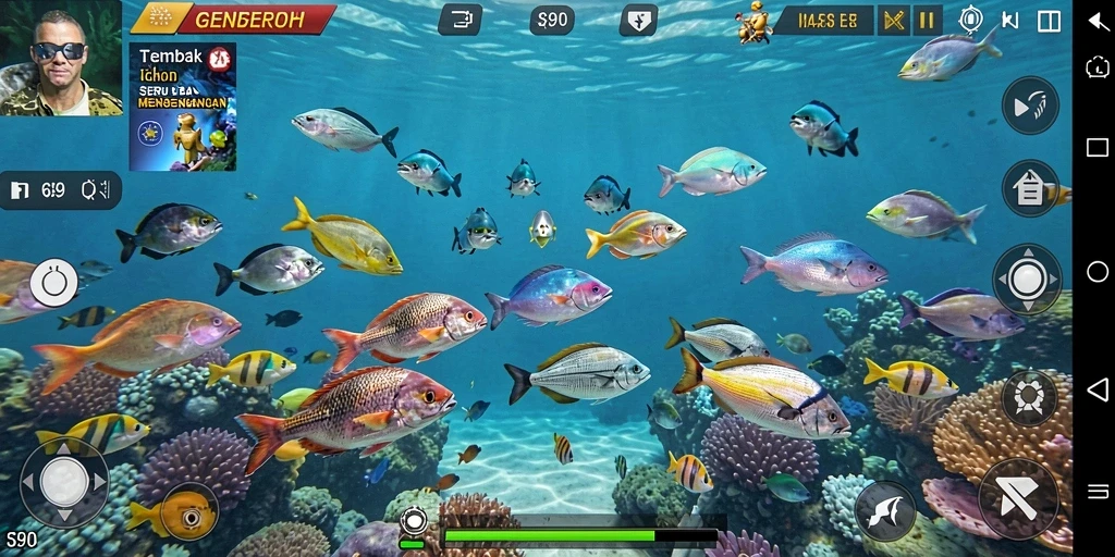 Gameplay S80 yang seru saat menembak ikan.