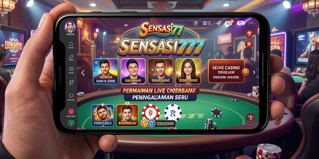 Tampilan menarik dari gameplay Live Casino SENSASI777 yang memukau.