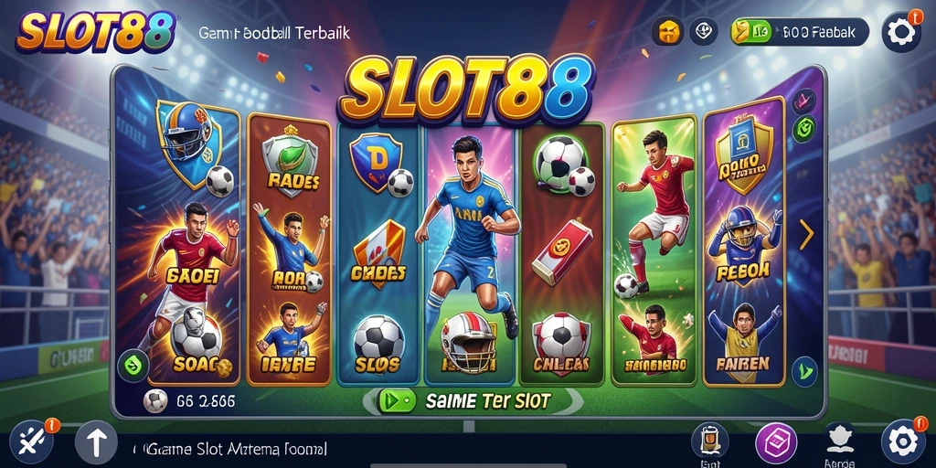 Screenshot gameplay SLOT88 yang seru dengan tema Football.