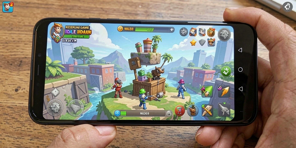 Tampilan gameplay <strong>WA369</strong> dengan karakter yang beraksi dalam mode idle.