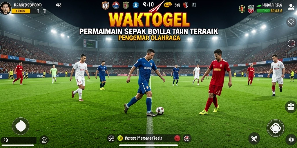Gameplay WAKTOGEL menampilkan aksi sepak bola yang mendebarkan.